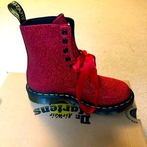 Dr Martens red glitter boots us size 5 (EU 36)